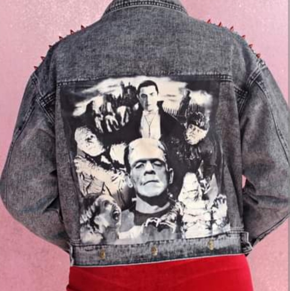SOLD! Nosferatu pt.2! Horror movie lovers acid washed denim- CLAIMED! - Picture 12 of 16